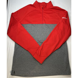 Nike Golf 1/4 Zip Pullover Men’s Large Long Sleeve Red and Gray